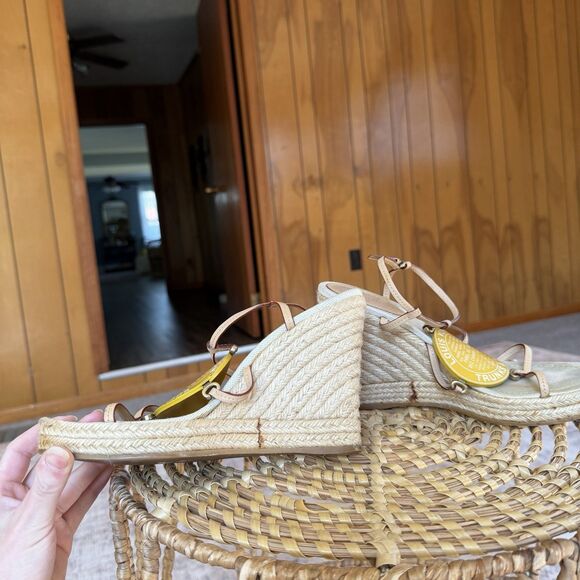LOUIS VUITTON TRUNKS & BAGS ESPADRILLE WEDGE STRAPY PLATFORM SANDALS EU 40 US 10 - Picture 9 of 16